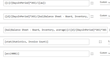 Classic calculation editor showing bracket references in a formula